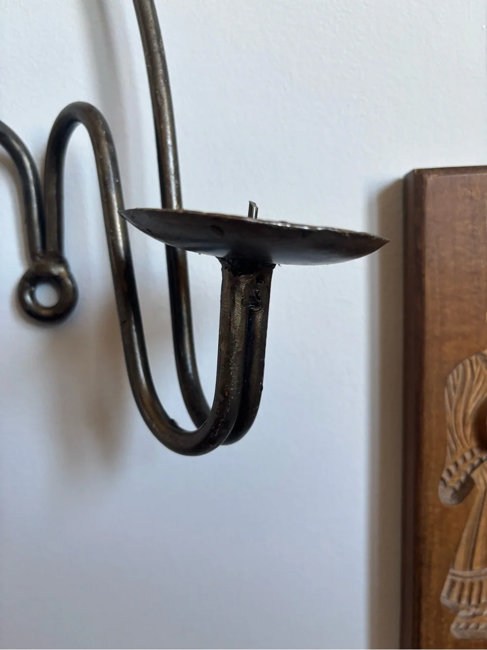 Hand-Forged Aged Metal Double Candle Wall Sconce